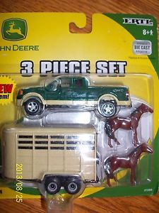 Ertl 1 64 Farm Toy John Deere 3 PC Set 4WD Ford Pickup Horse Trailer with Horses