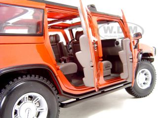 Hummer H2 SUV Orange 1 18 Scale Diecast Model