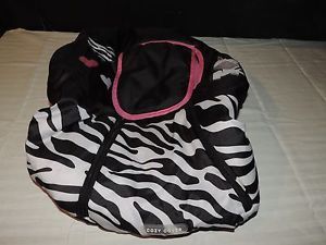 Infant Girl Black White Pink Zebra Print Cozy Cover Car Seat Cover