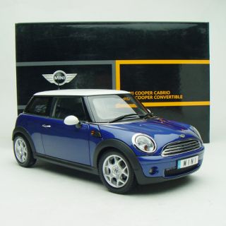1 18 Diecast BMW Mini Cooper Cabrio Royal Blue White Roof Dealer's Ed by Kyosho