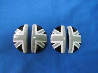 Mini Cooper Countryman R60 Black Union Jack Aluminum Interior Door Handle Cover