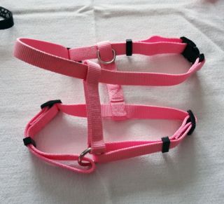 Pink Nylon Top Paws Dog Harness Collar Sz M HELPS Pet Project No Kill Shelter