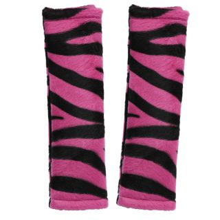17pc Hot Pink Zebra Tiger Animal Print Complete Seat Cover Full Set Head Rests