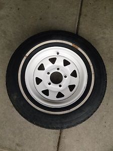 13" White Wheel 175 80R13 Boat camper Trailer Spare Rim Tire Wheel 13W