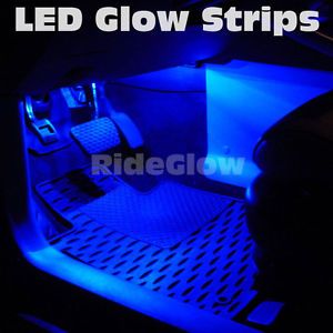 Blue LED Interior Lights Neon Glow Strips Under Dash Seats Hood Trunk K