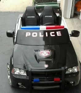 Kids Dodge Charger Police Car 12V Battery Powered Ride in Car Used