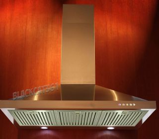 36" Stainless Steel Kitchen Wall Mount Range Hood w LED Lights Touch Button