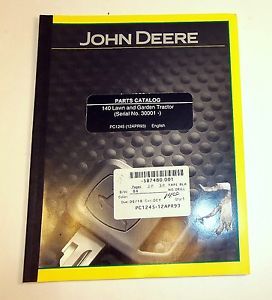 John Deere Parts Catalog Manual 140 Lawn Garden Tractor PC 1245