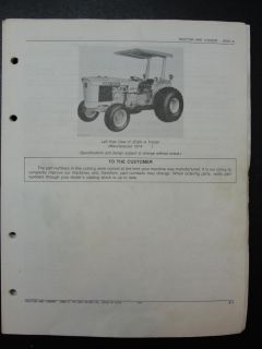 John Deere JD 301A Tractor Loader Tractor Parts Manual Book Catalog PC1529