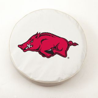 Arkansas Razorbacks NCAA Exact Fit White Vinyl Spare Tire Cover by HBS Covers