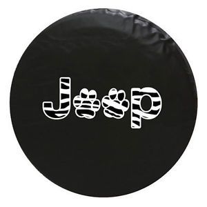 Jeep Spare Tire Cover Paw Print 29 inch Zebra