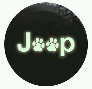 Jeep Spare Tire Cover Paw Print 30 inch Glow in The Dark
