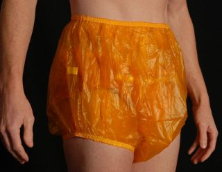 M High Waist Incontinence Vinyl Adult Plastic Pants Diaper Cover Amber Abdl 151