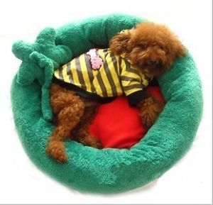 Green Indoor Soft Warm Pet Puppy Dog Bed House Small