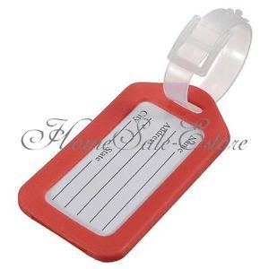 5X Red Luggage Tags Labels Strap Name Address ID Suitcase Bag Baggage Travel