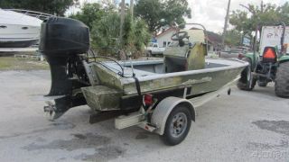 1999 Scandy White Tunnel Hull Flats Boat w Trailer