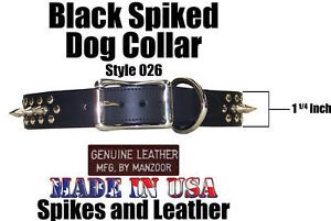 White Leather Spiked Dog Collar