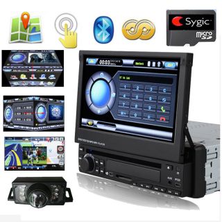 Single 1 DIN 7" in Dash LCD TFT Car Stereo DVD CD Player GPS Map Card