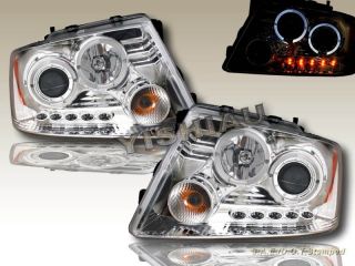 04 08 Ford F150 06 08 Lincoln Mark Lt Two Halo LED Projector Headlights Chrome