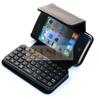 Wireless Bluetooth Keyboard Case for iPhone 4S Black
