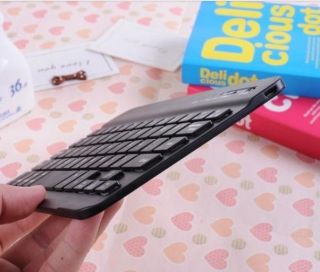Rechargeable Mini Slim Wireless Bluetooth Keyboard for iOS Android Windows Black
