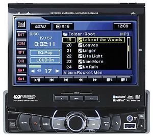 Dual XDVDN9131 7" LCD Indash Single DIN Monitor Car Bluetooth GPS DVD SD Player