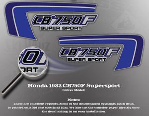 Honda 1982 CB750F Supersport Side Cover Decals Graphics