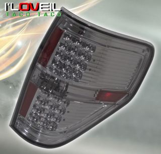 2009 2011 Ford F150 Truck LED Smoked Lens Chrome Tail Lights Rear Brake Lamps