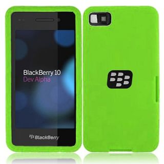 Green Silicone Gel Skin Case Cover Blackberry Z10 ATT T Mobile Verizon Accessory