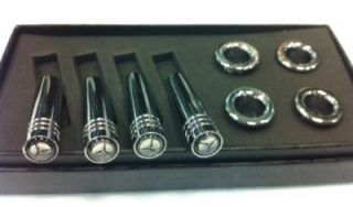 Mercedes Benz Star Logo Chrome Door Lock Pins Set 4pc