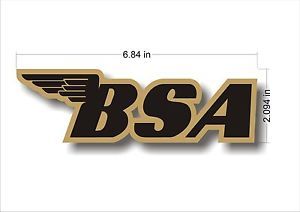 British BSA Motorcycles Emblem Logo Motorcycle Decal Sticker x1 Gold