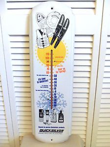 Vintage Marine Outboard Motor Oil Sign Outdoor Thermometer Quicksilver Boating