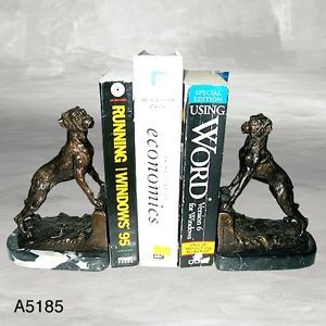 Bronze Boxer Dog Statue Bookends