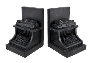 Decorative Black Antique Typewriter Bookends