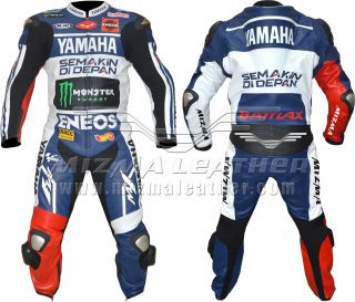 Lorenzo Yamaha motorbike Racing Leather Suit 2013 for Mens Womens All Size
