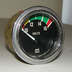 Vintage Stewart Warner 2 1 16" 12 Voltmeter Gauge Volt Chrome Bezel Classic