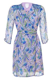 Lavender Multi Silk Blend Dandelion Dress von ANNA SUI  Luxuriöse
