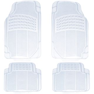 4pc Set All Weather Heavy Duty Rubber Clear Car Floor Mats Liner Air Freshener