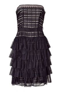 Black Strapless Lace Dress by COLLETTE DINNIGAN