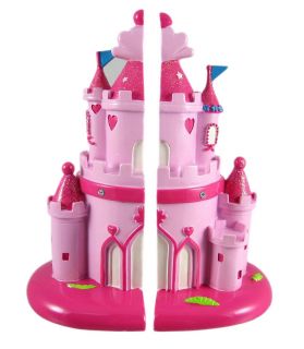 Pretty Pink Princess Castle Bookends