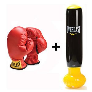 Everlast Youth Boxing Gloves with Inflatable Punching Bag