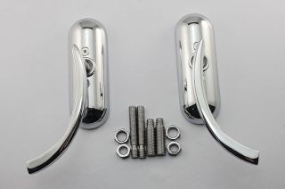 Chrome Oval Motorcycle Mirrors Left Right for Harley Davidson Metric Victory