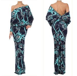 Blue Goddess Maxi Dress 2X XXL Plus Size Wedding Evening Cruise VA VA Voom