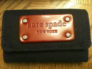 Kate Spade Holly Credit Card Case Business Card Wallet Lipstick Holder Navy New