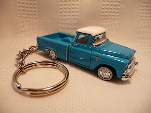 1958 GMC Suburban Carrier Pickup Truck Dark Aqua Blue Pick Up Key Chain