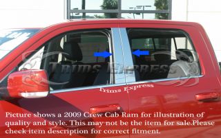 2009 2014 Dodge RAM 1500 10 14 RAM 2500 Crew Cab Mega Cab 4pc Chrome Pillar Post