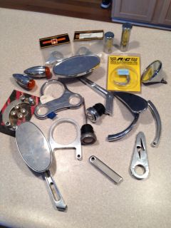 Motorcycle Lot Parts Harley Chopper Bobber Mirrors Guage Mounttoe Pegs