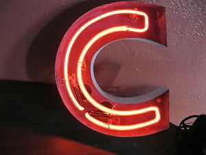Vintage Neon Sign Channel Letter "C" Neon Art Wall Art Industrial Art Old Neon