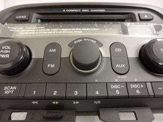 Honda Odyssey 6 Disc Changer  CD Player Radio Aux Stereo Factory 1GU0