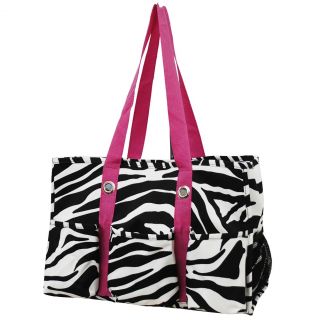 Zebra Print Travel Caddy Organizer Tote Bag